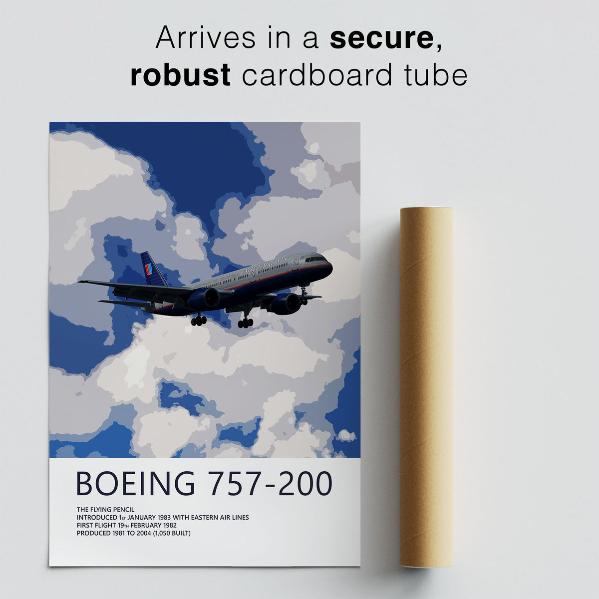 United Airlines Boeing 757-200 Poster – Battleship Grey