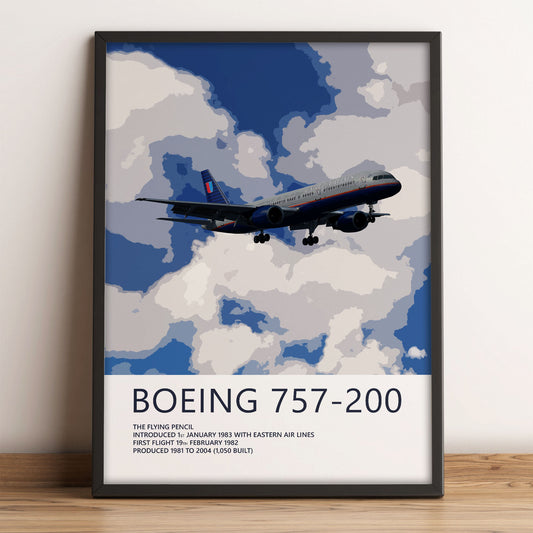 United Airlines Boeing 757-200 Poster – Battleship Grey