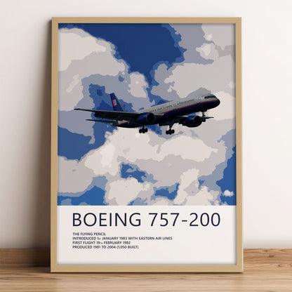 United Airlines Boeing 757-200 Poster – Battleship Grey