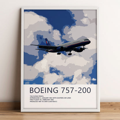 United Airlines Boeing 757-200 Poster – Battleship Grey