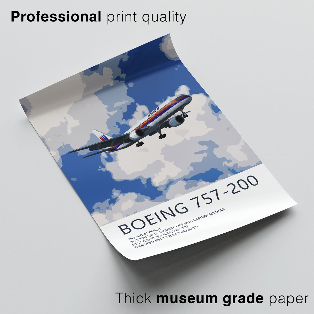 United Airlines Boeing 757-200 Poster – Saul Bass Tulip