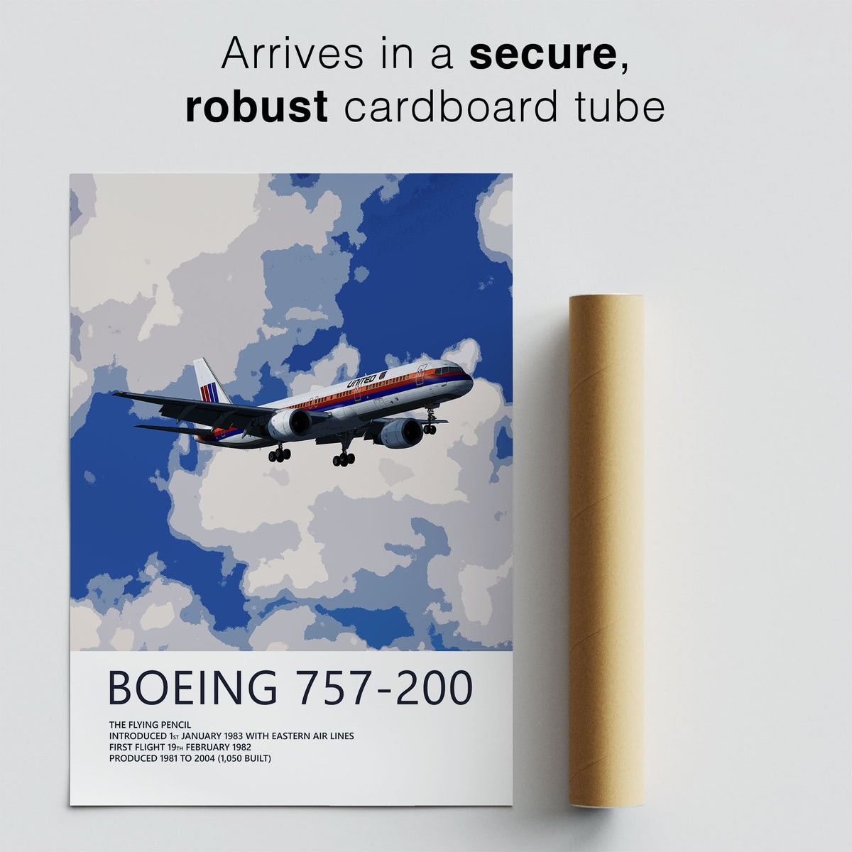 United Airlines Boeing 757-200 Poster – Saul Bass Tulip