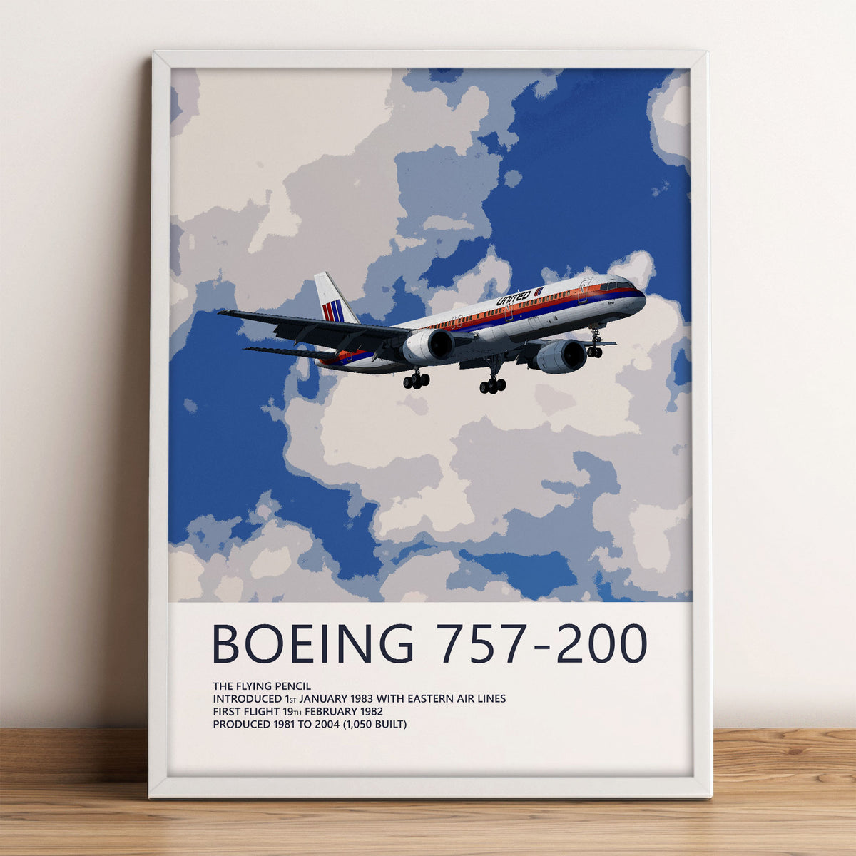 United Airlines Boeing 757-200 Poster – Saul Bass Tulip