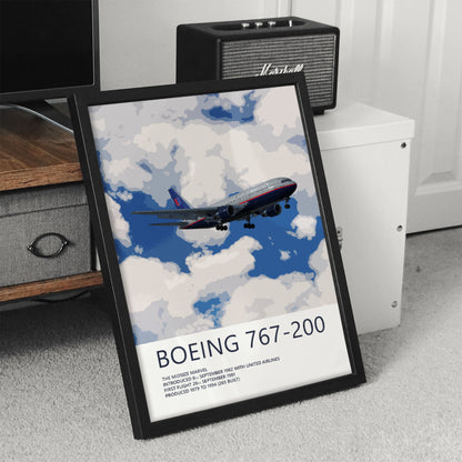 United Airlines Boeing 767-200 Poster – Battleship Grey