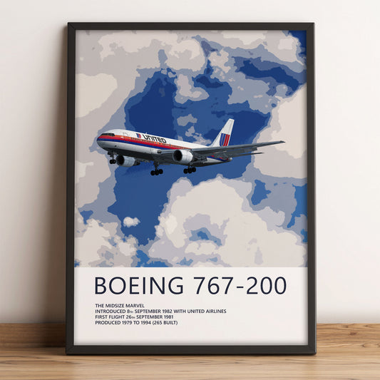 United Airlines Boeing 767-200 Poster – Saul Bass Tulip