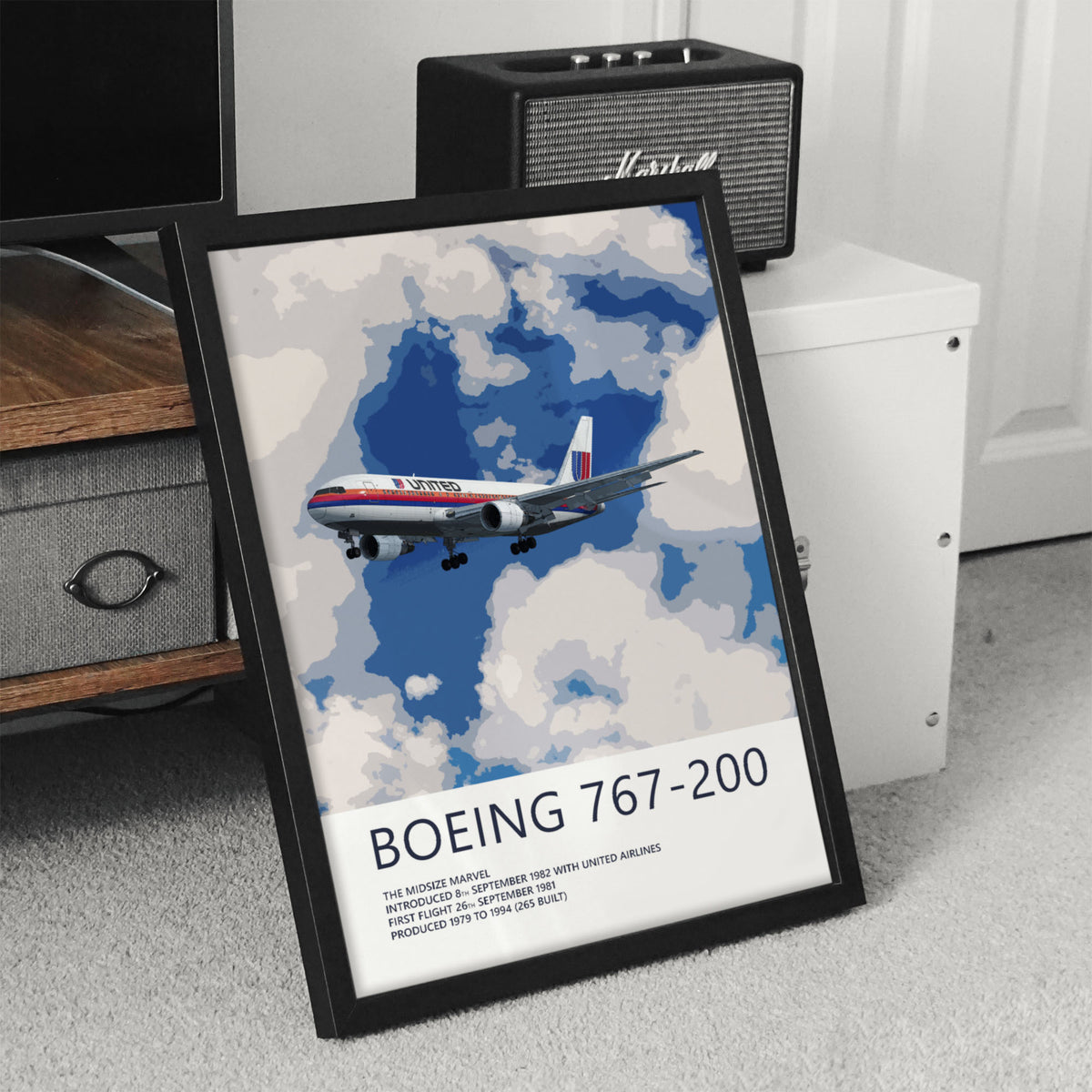 United Airlines Boeing 767-200 Poster – Saul Bass Tulip