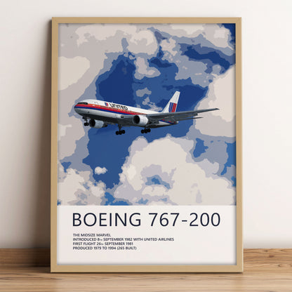 United Airlines Boeing 767-200 Poster – Saul Bass Tulip