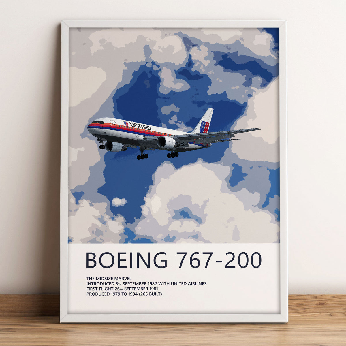 United Airlines Boeing 767-200 Poster – Saul Bass Tulip