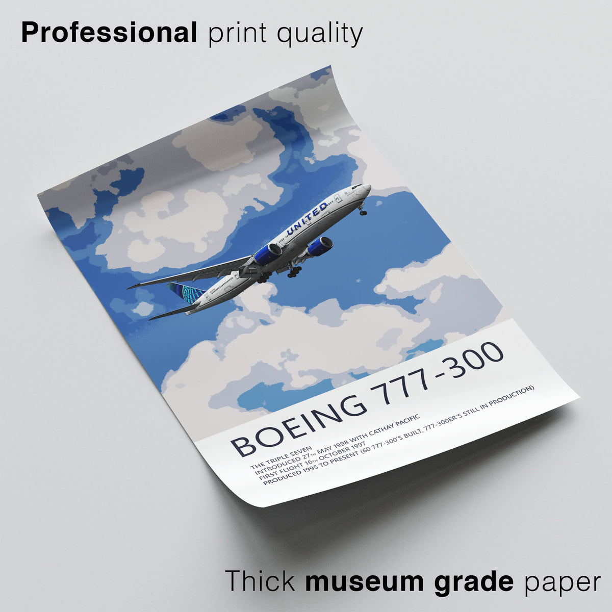 United Airlines Boeing 777-300 Poster