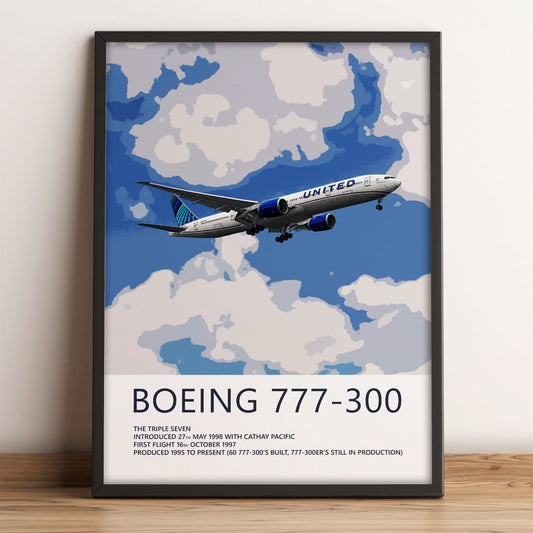 United Airlines Boeing 777-300 Poster
