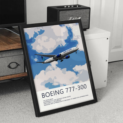United Airlines Boeing 777-300 Poster