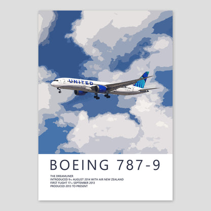 United Airlines Boeing 787-9 Poster