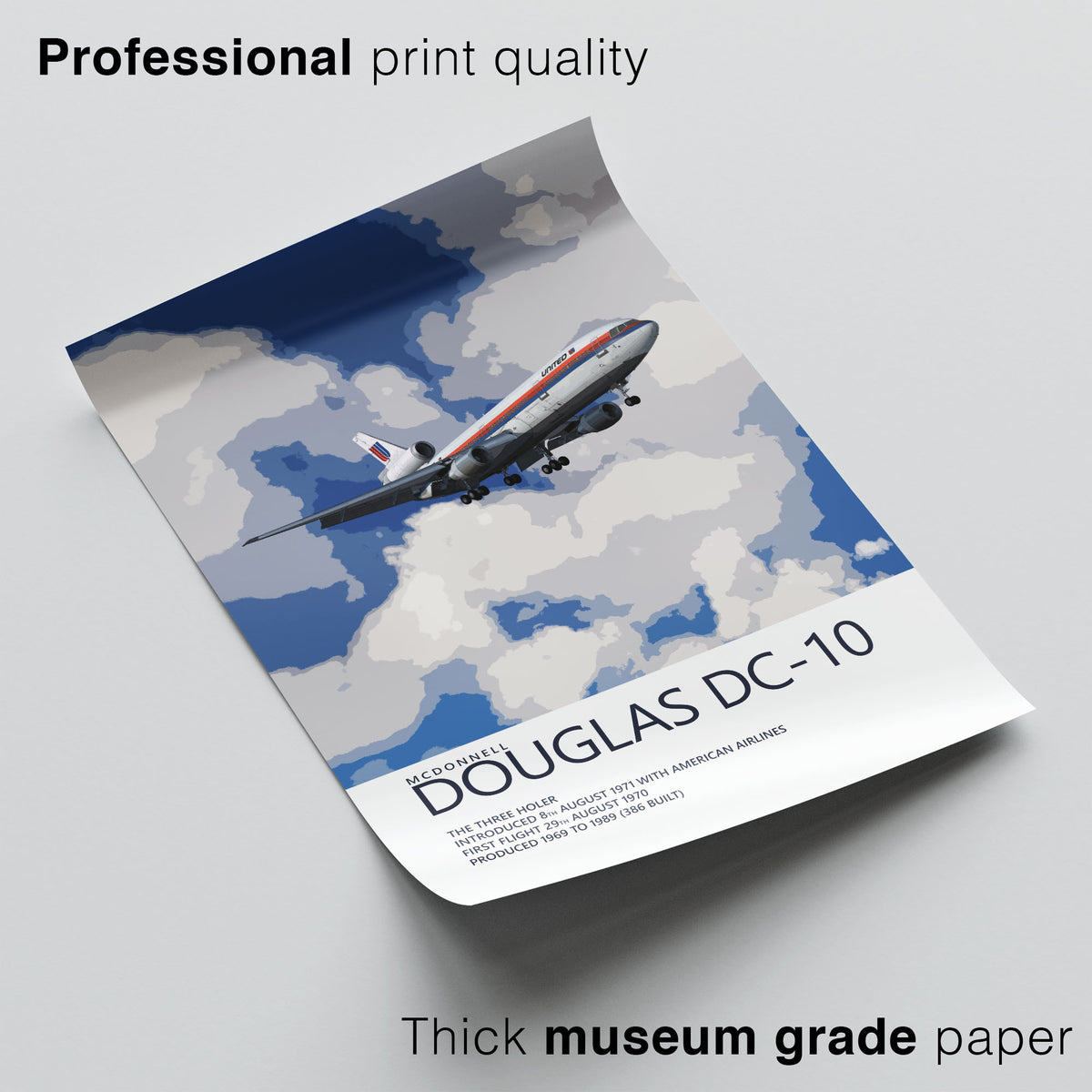 United Airlines McDonnell Douglas DC-10 Poster – Saul Bass Tulip