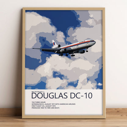 United Airlines McDonnell Douglas DC-10 Poster – Saul Bass Tulip