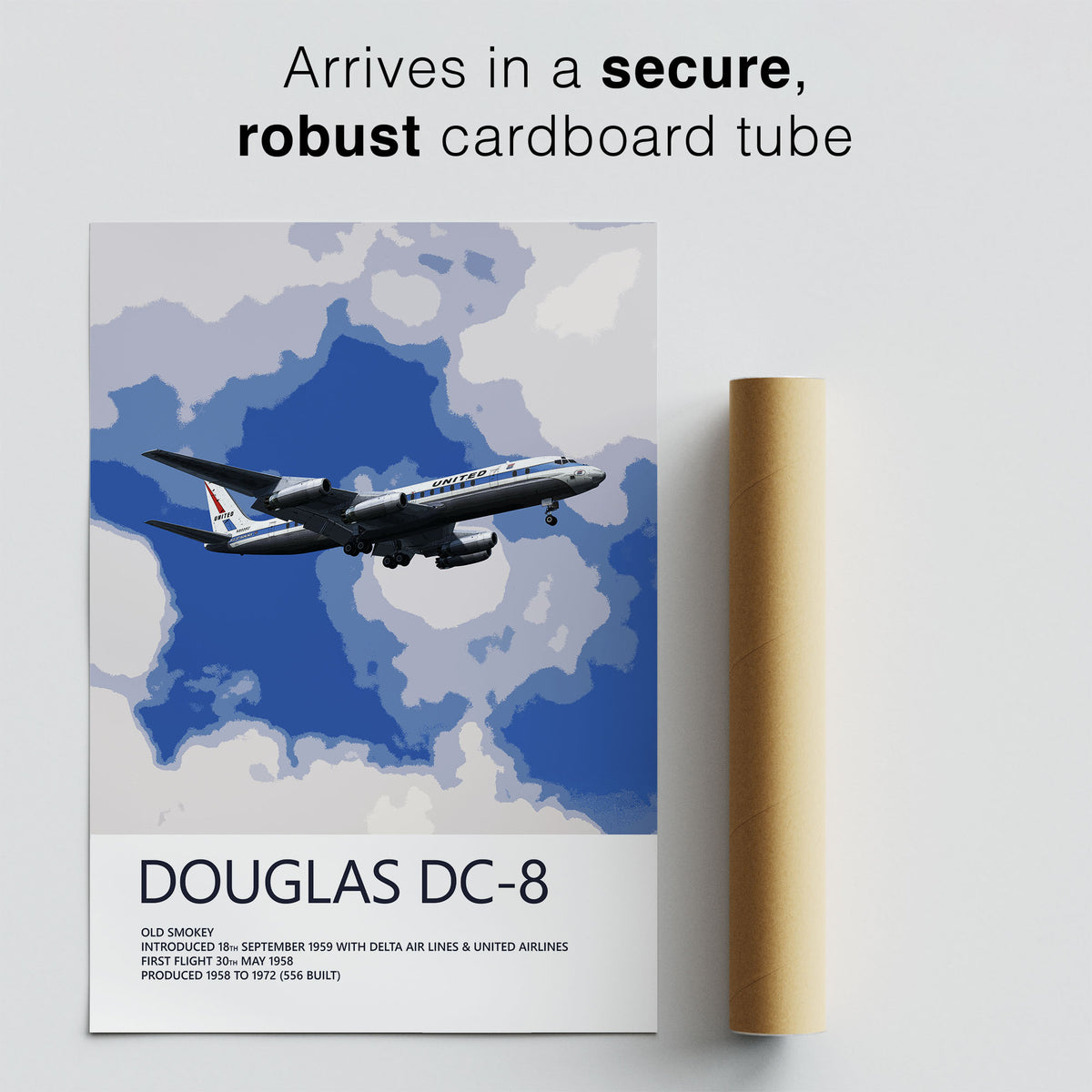 United Airlines Douglas DC-8 Poster – Jet Mainliner