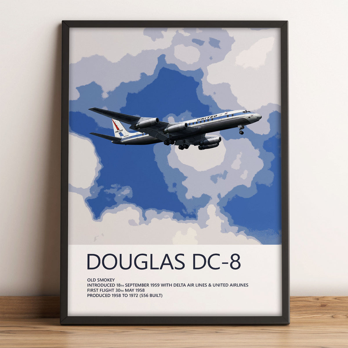 United Airlines Douglas DC-8 Poster – Jet Mainliner