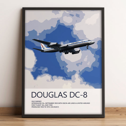 United Airlines Douglas DC-8 Poster – Jet Mainliner