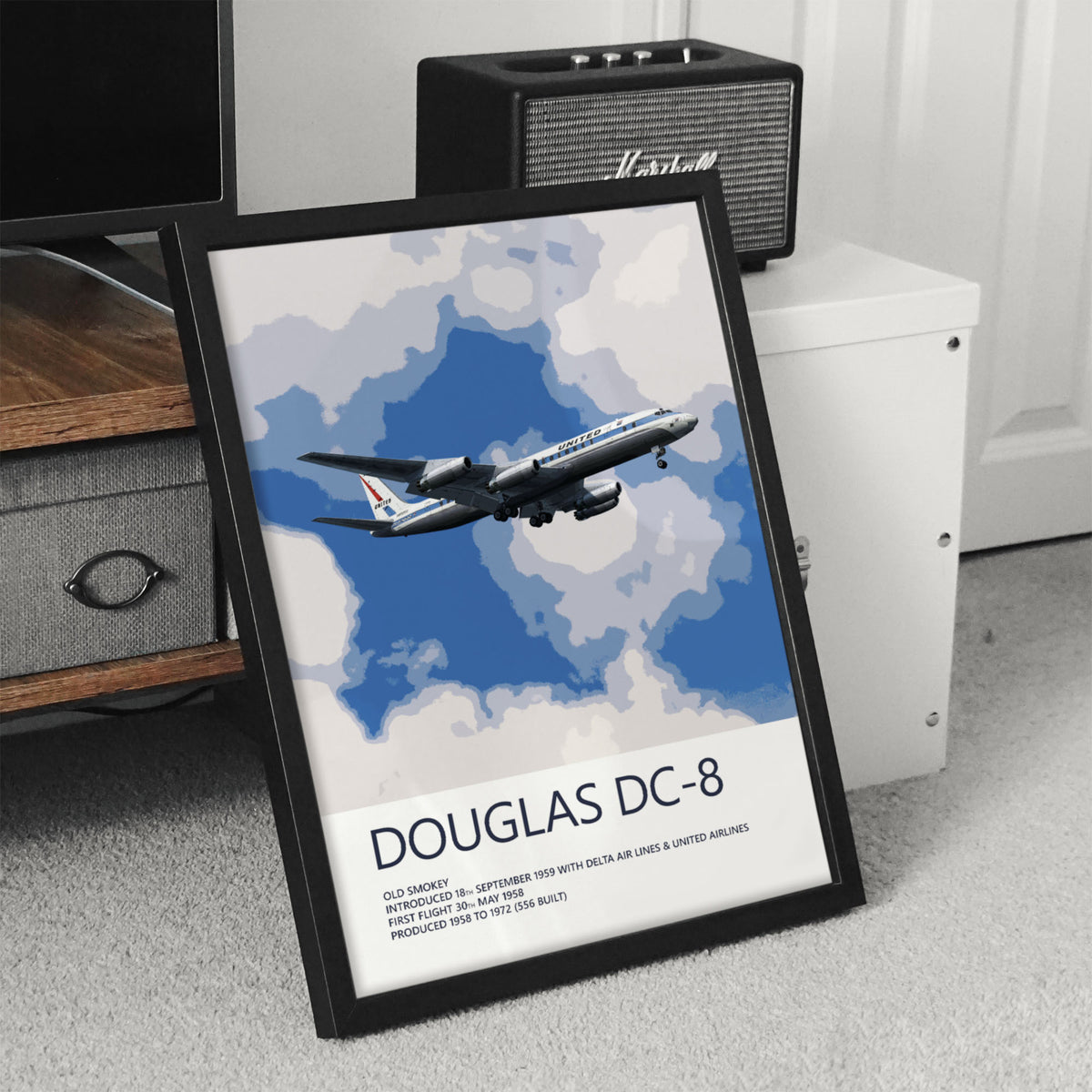 United Airlines Douglas DC-8 Poster – Jet Mainliner