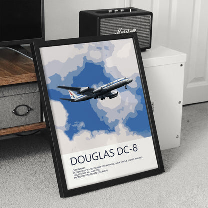 United Airlines Douglas DC-8 Poster – Jet Mainliner