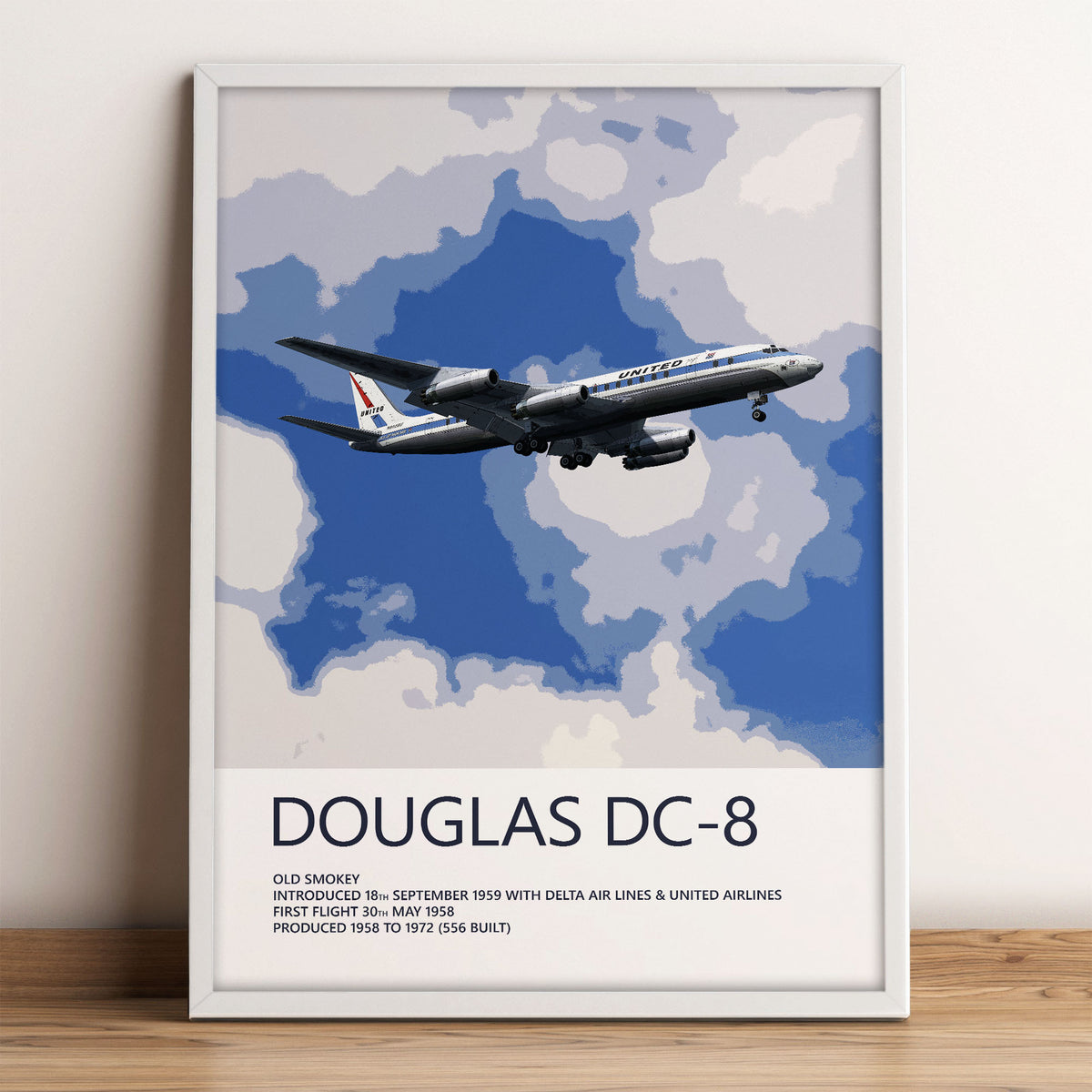 United Airlines Douglas DC-8 Poster – Jet Mainliner