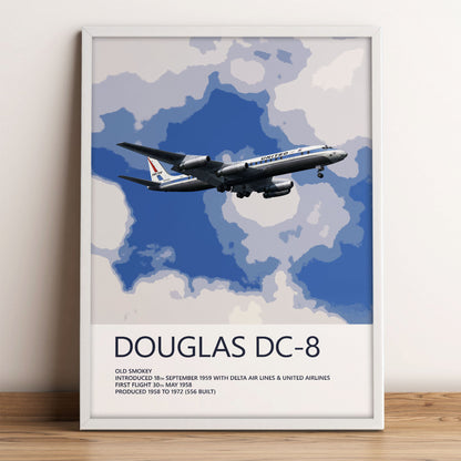 United Airlines Douglas DC-8 Poster – Jet Mainliner