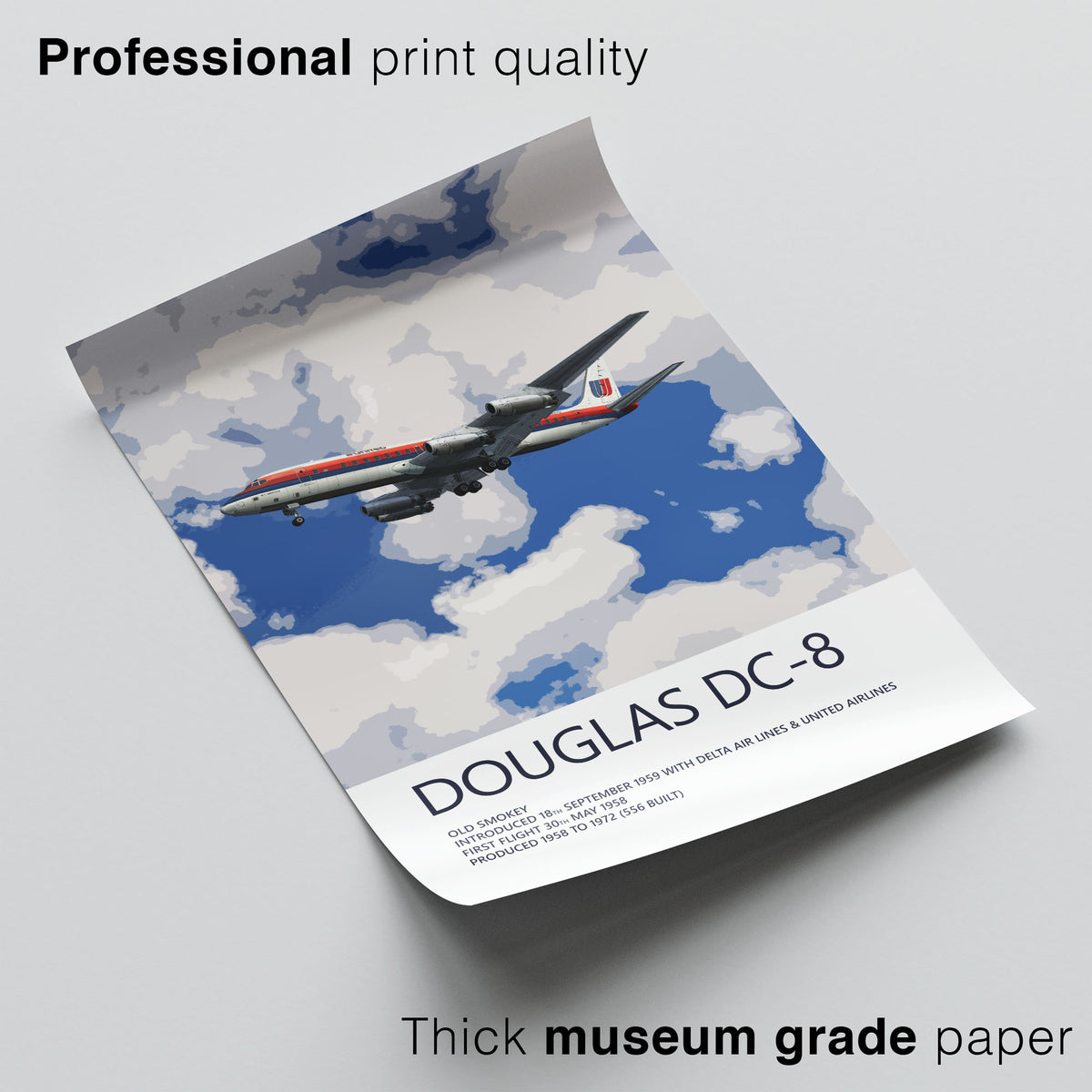 United Airlines Douglas DC-8 Poster – Saul Bass Tulip