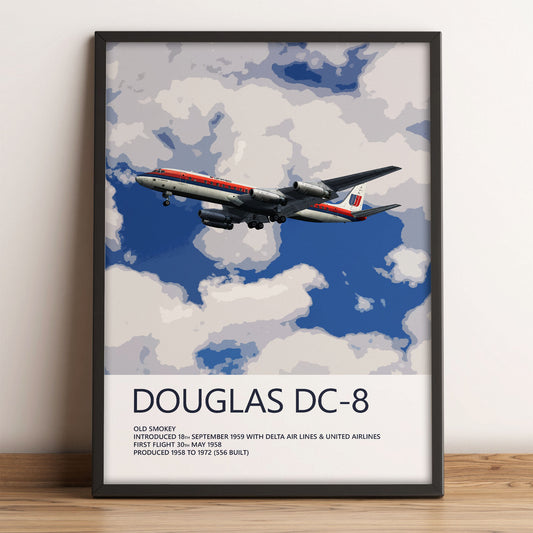 United Airlines Douglas DC-8 Poster – Saul Bass Tulip
