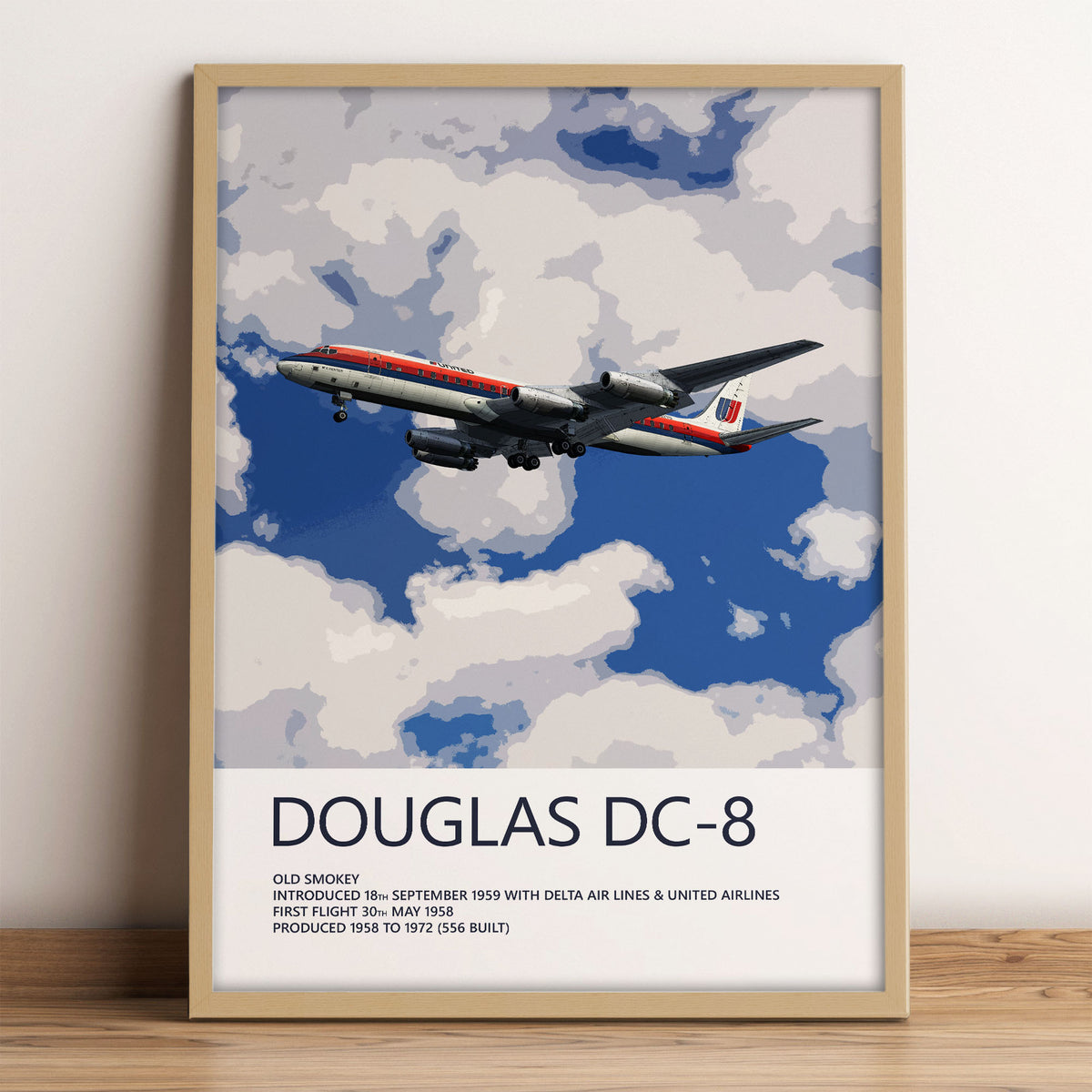 United Airlines Douglas DC-8 Poster – Saul Bass Tulip