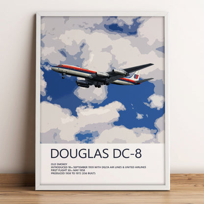 United Airlines Douglas DC-8 Poster – Saul Bass Tulip